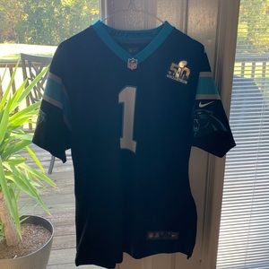 50th Super Bowl Cam Newton Panthers Jersey